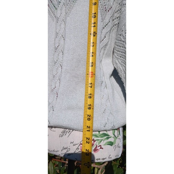 Vintage 90s Cuddle Knit Gray Women's 6 Chunky Knit Sweater Work Academia Capsule - Picture 4 of 5